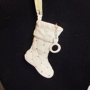 Pandora 2012 Limited Edition White Porcelain Quilted Stocking Ornament with Box